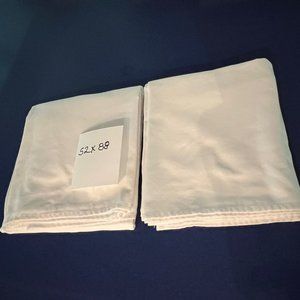 Two Rectangular White Cotton tablecloths 52x88